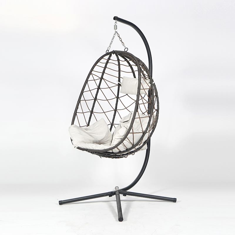Outdoor Furniture Quick Dry - モダンなファームハウス風メタルスイングチェア、速乾性クッション付き、パティオ、中庭、ホテル、公園用屋外家具