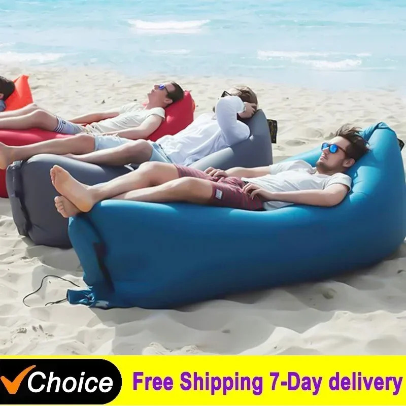Outdoor Furniture Small - 屋外用ポータブルインフレータブルソファ、屋外用シート、インフレータブルエアーラウンジャー、ブローアップチェアバッグ、バナナ型キャンプベッド、ビーンバッグ