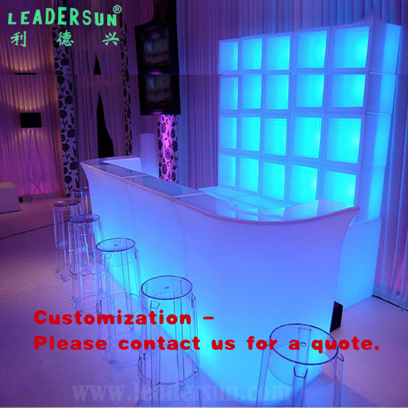 Outdoor Furniture Used For Sale - カスタムホットセール人気LED家具プラスチック商業用イルミネーショングロー発光照明ポータブルバーカウンター屋外家具