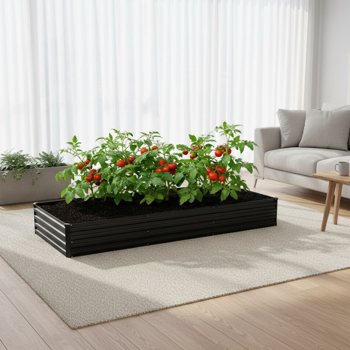 亜鉛メッキ加工の高床式菜園 12x4フィート 金属製プランタ - Planter Raised Metal のレビューと価格