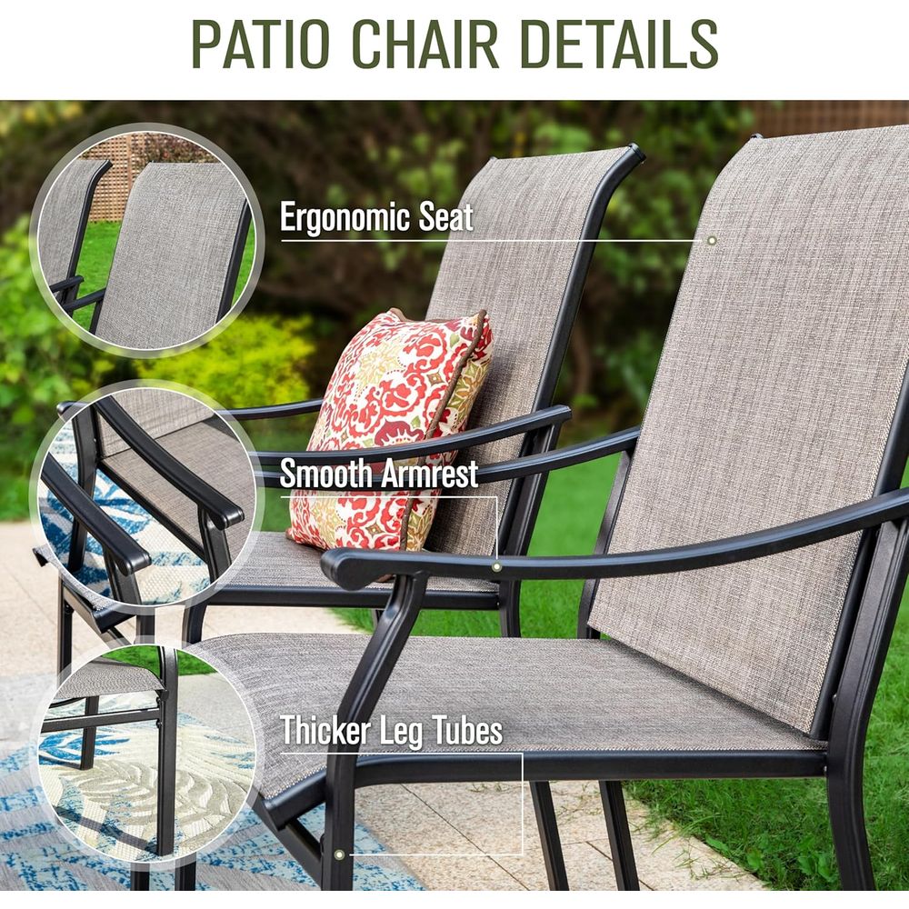 パティオダイニングセット9点、速乾性テキスタイルチェア8脚と - Outdoor Furniture Quick Dry のレビューと価格
