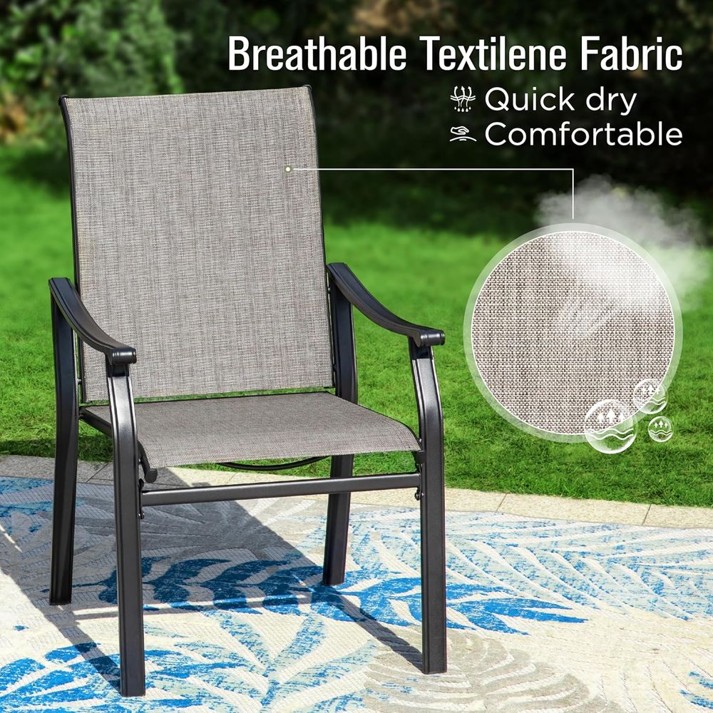 パティオダイニングセット9点、速乾性テキスタイルチェア8脚と - Outdoor Furniture Quick Dry のレビューと価格