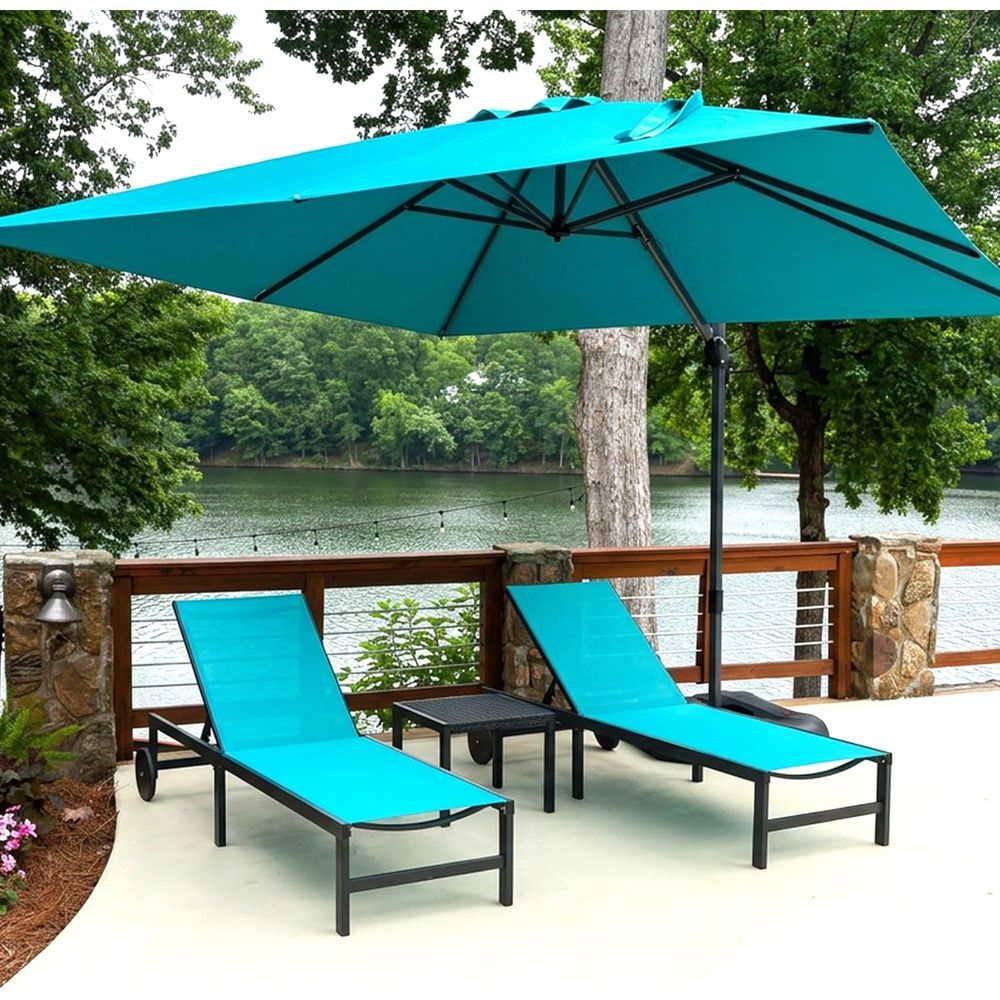 車輪とテーブル付きセット、ターコイズブルー |   6段階の - Outdoor Furniture Quick Dry のレビューと価格