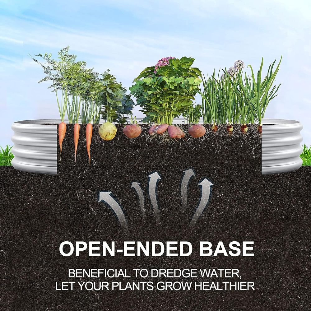 2個パック亜鉛メッキ楕円形高床式菜園、10x4x1フィート屋 - Planter Raised Metal のレビューと価格