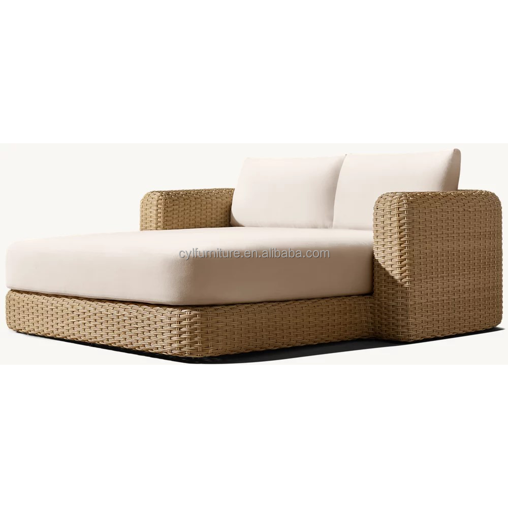 モダンなPEラタン製デイベッド、パウダーコーティングされたア - Outdoor Furniture Quick Dry のレビューと価格