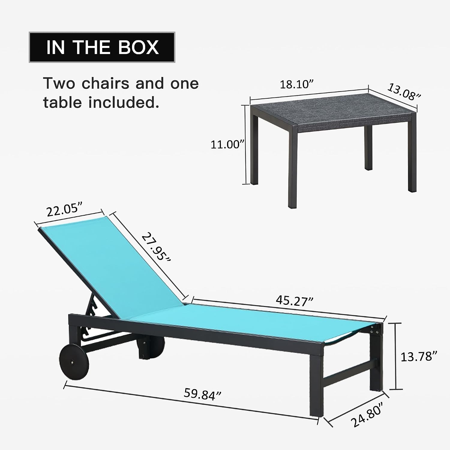 車輪付きプール用リクライニングチェア、色褪せ防止、ターコイズ - Outdoor Furniture Quick Dry のレビューと価格