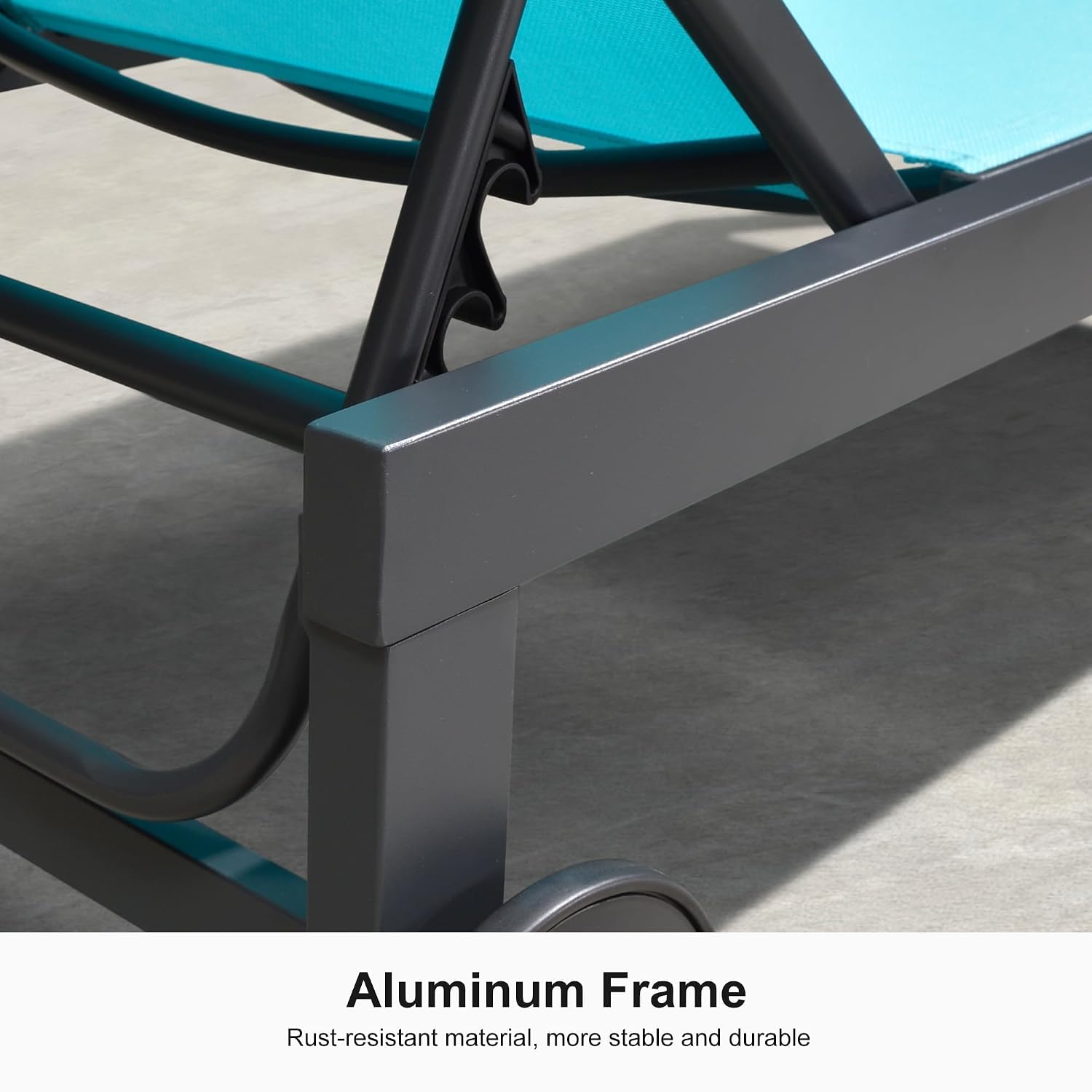 車輪付きプール用リクライニングチェア、色褪せ防止、ターコイズ - Outdoor Furniture Quick Dry のレビューと価格