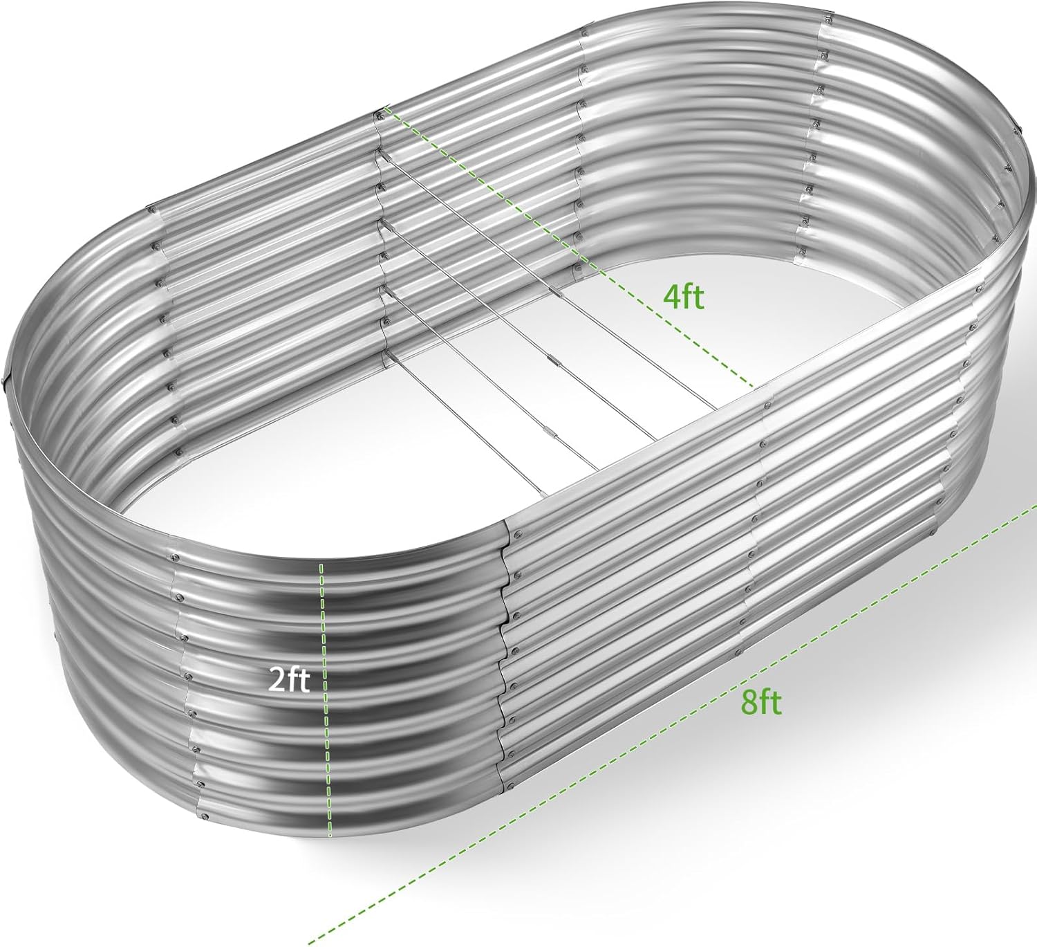 亜鉛メッキ仕上げの高床式菜園、8x4x2フィートの屋外プラン - Planter Raised Metal のレビューと価格