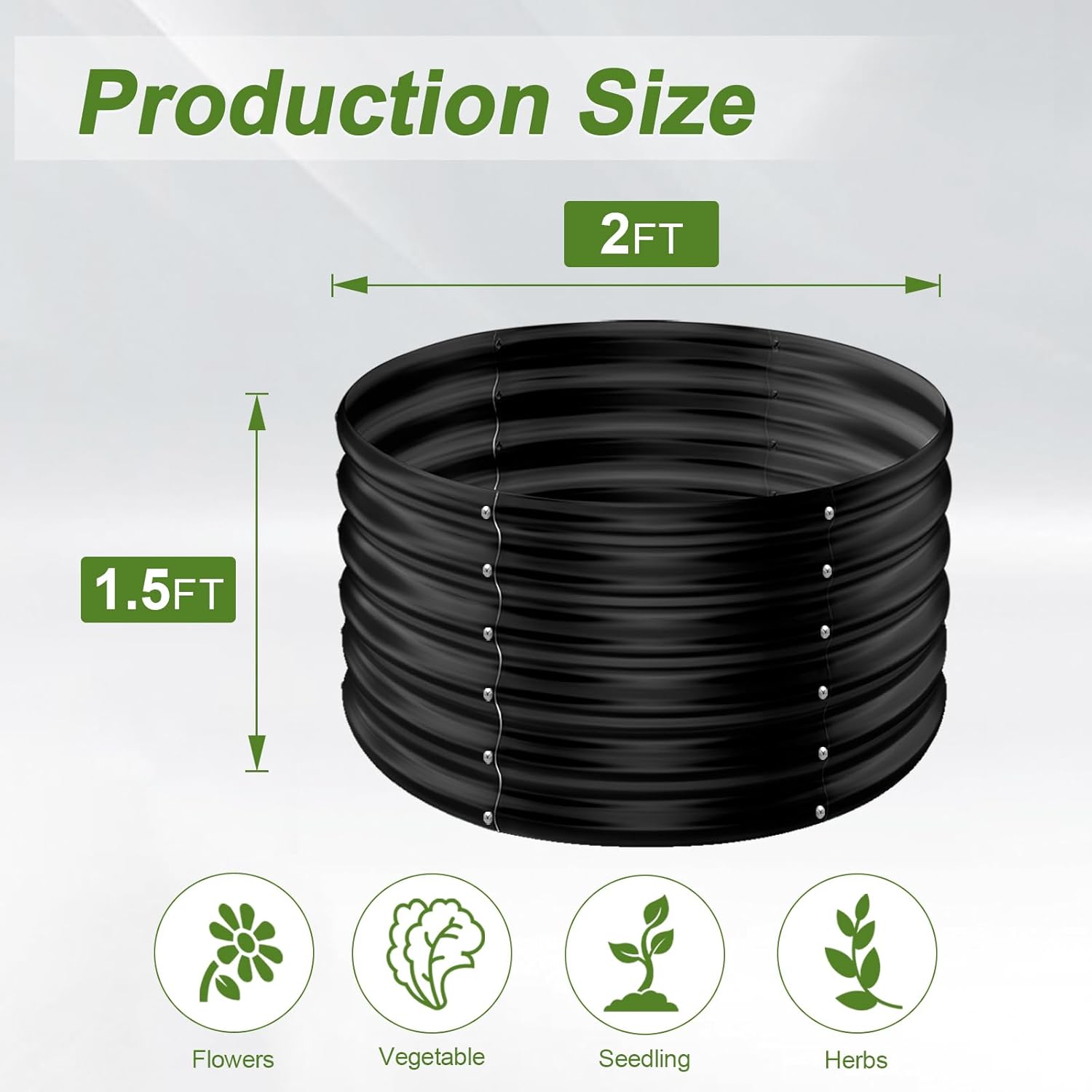 2パック 2x2x1.5フィート 丸型亜鉛メッキ上げ底菜園用 - Planter Raised Metal のレビューと価格