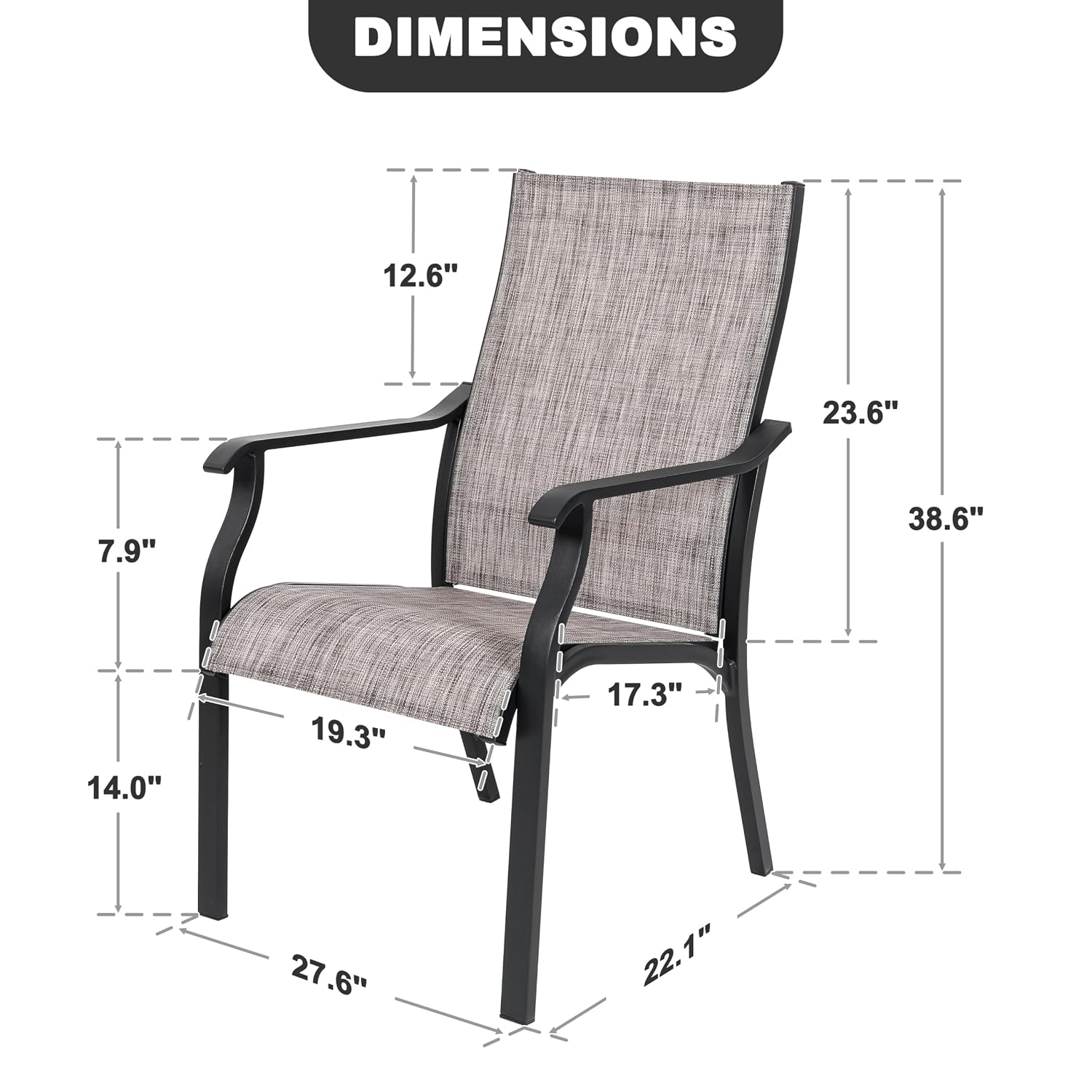 屋外用ダイニングチェア2脚、テキスタイル＆アルミフレーム、背 - Outdoor Furniture Quick Dry のレビューと価格