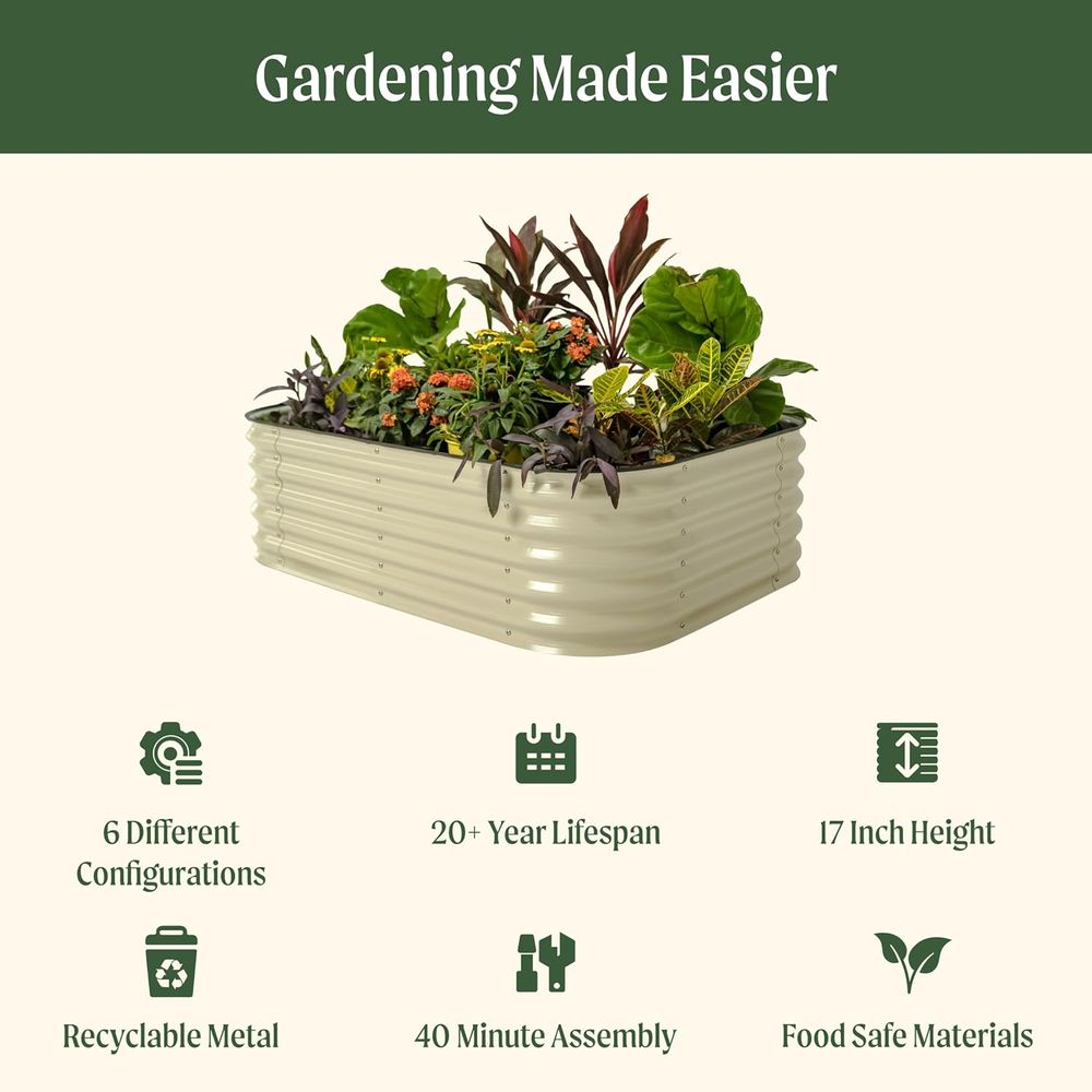 ベゴガーデン レイズドガーデンベッドキット、高さ17インチ、 - Planter Raised Metal のレビューと価格