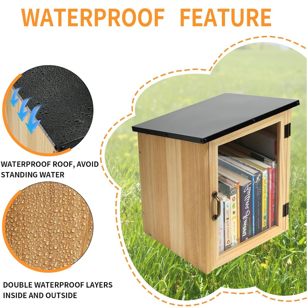 米国発送　最新の屋外防水木製ブックシェアリングキャビネット（ - Outdoor Furniture Diy のレビューと価格