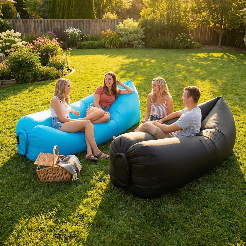 携帯用インフレータブルソファラウンジャー 軽量 防水 エアー - Outdoor Furniture Small のレビューと価格