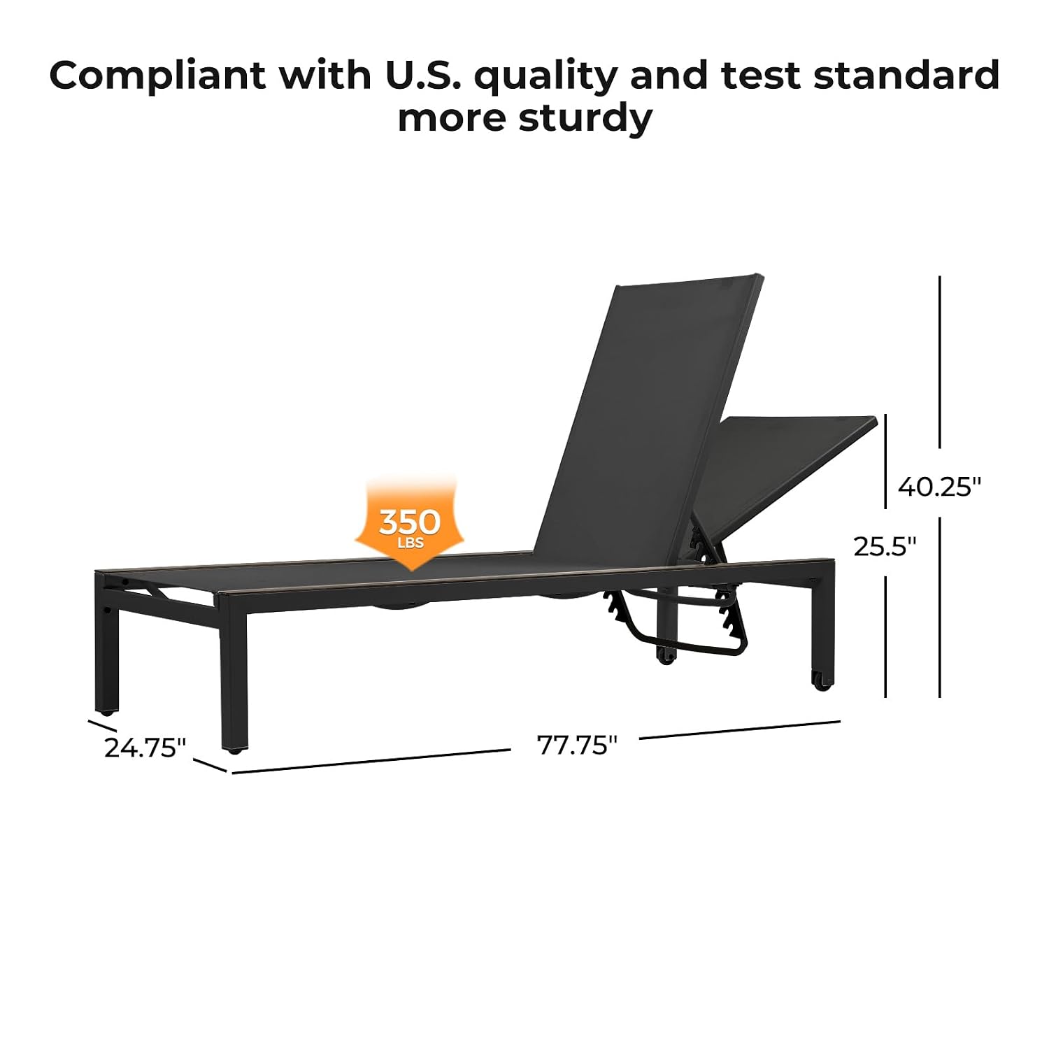 超ロングメッシュスリングラウンジチェア（車輪付き）、4段階リ - Outdoor Furniture Quick Dry のレビューと価格
